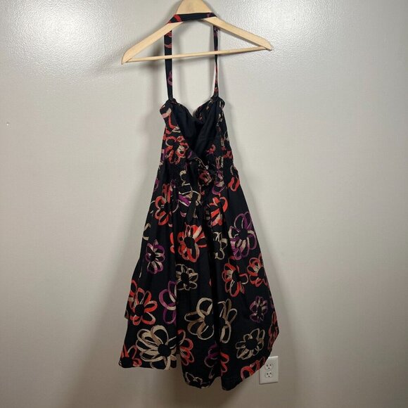 Anthropologie Girls From Savoy Halter Dress Size 6 Retro Floral Martagon Sketch - Picture 2 of 12